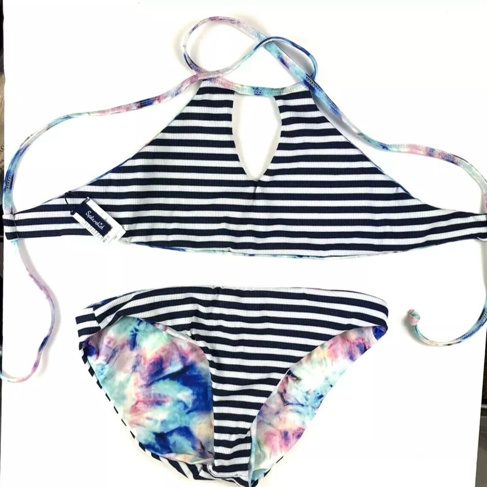 Splendid Girl’s Multicolor Brighter Hi Neck Swimsuit, Size 12
